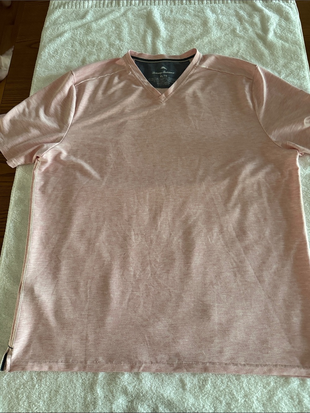 Tommy Bahama Light Pink V-Neck Short Sleeve Shirt